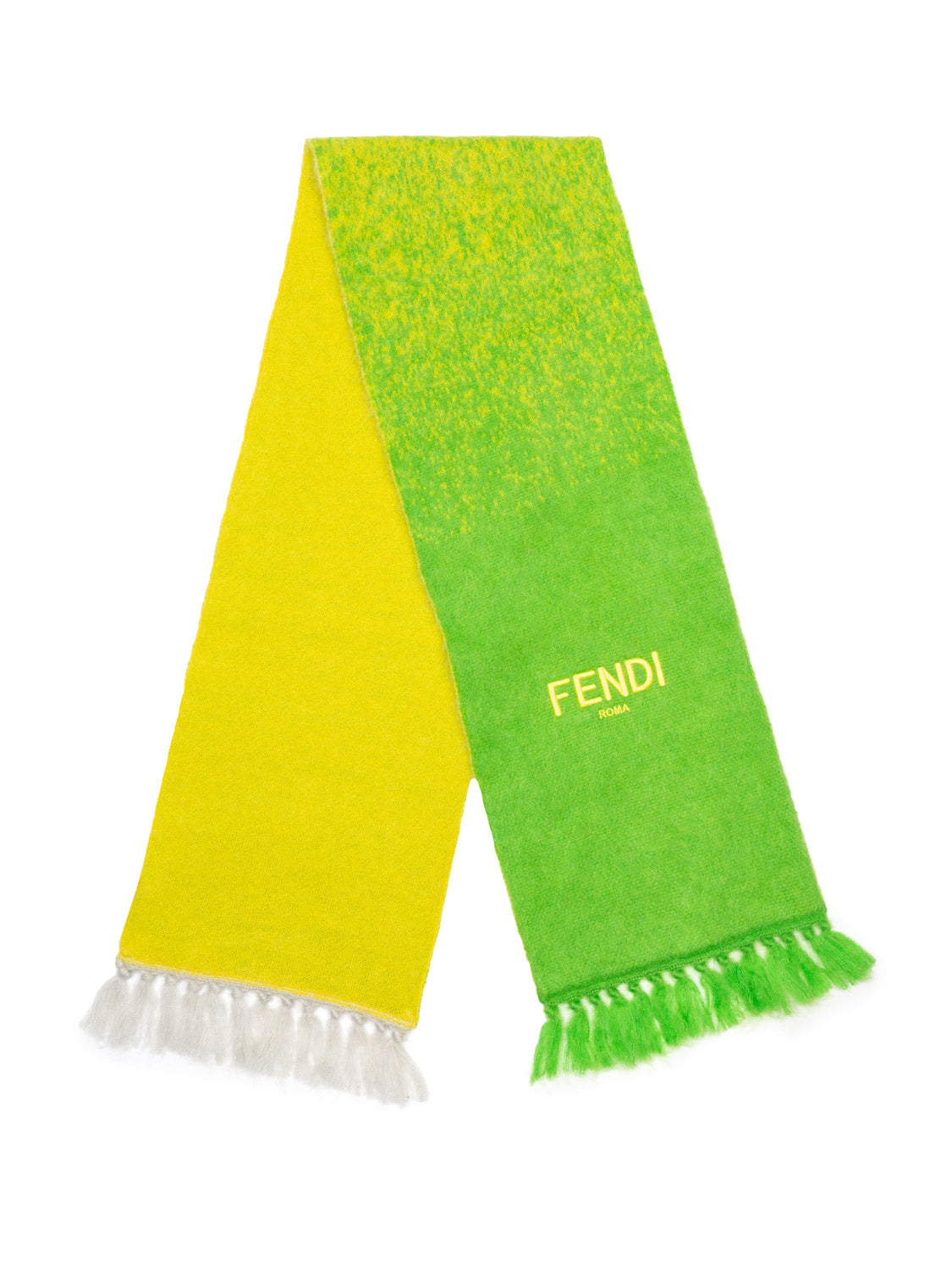Strickschal mit Farbverlauf - Grün/Gelb