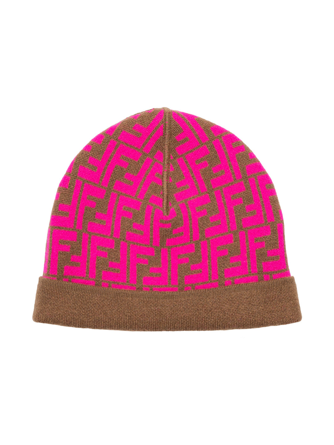 Wendbare Beanie mit FF-Logo - Braun/Pink