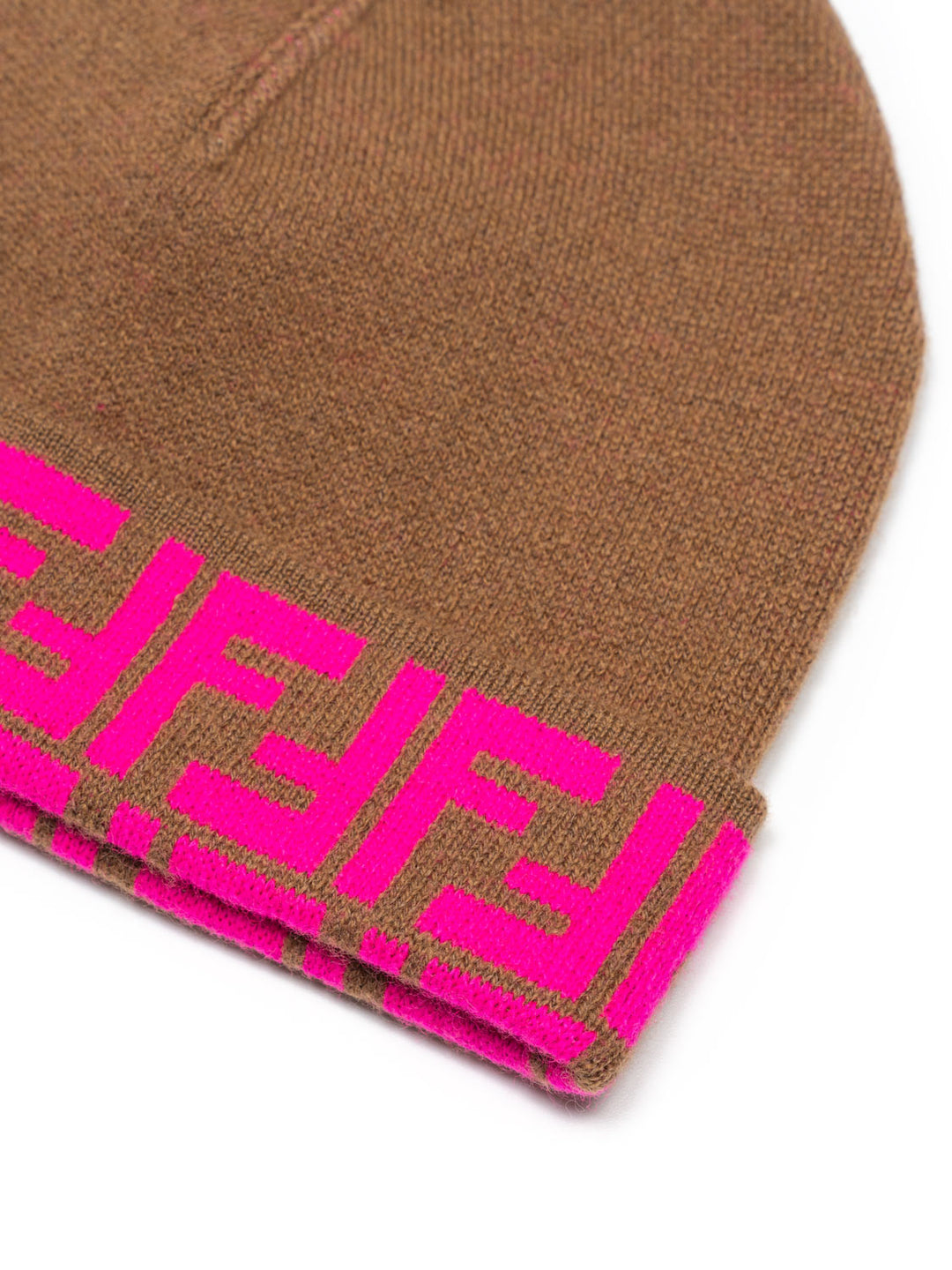 Wendbare Beanie mit FF-Logo - Braun/Pink