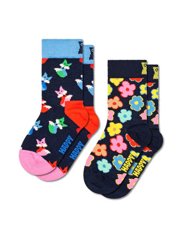 2er Pack Kindersocken Fox & Flowers