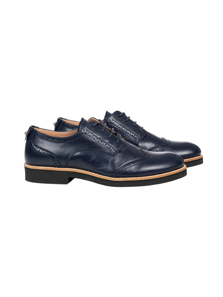 Bowling Schnürschuhe aus Leder- Navy