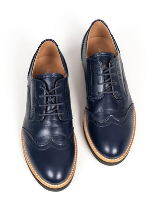 Bowling Schnürschuhe aus Leder- Navy