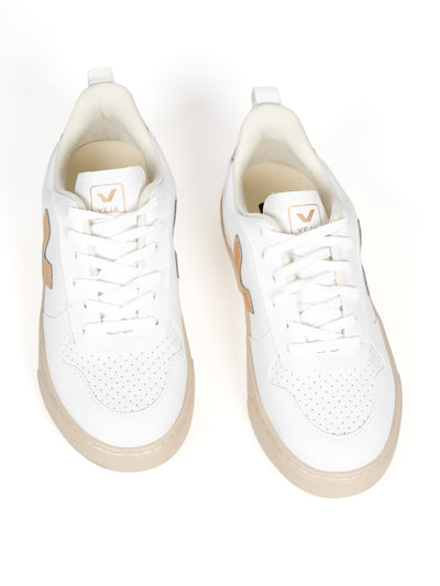 Small V-10 Laces Sneaker - White Platine Silver