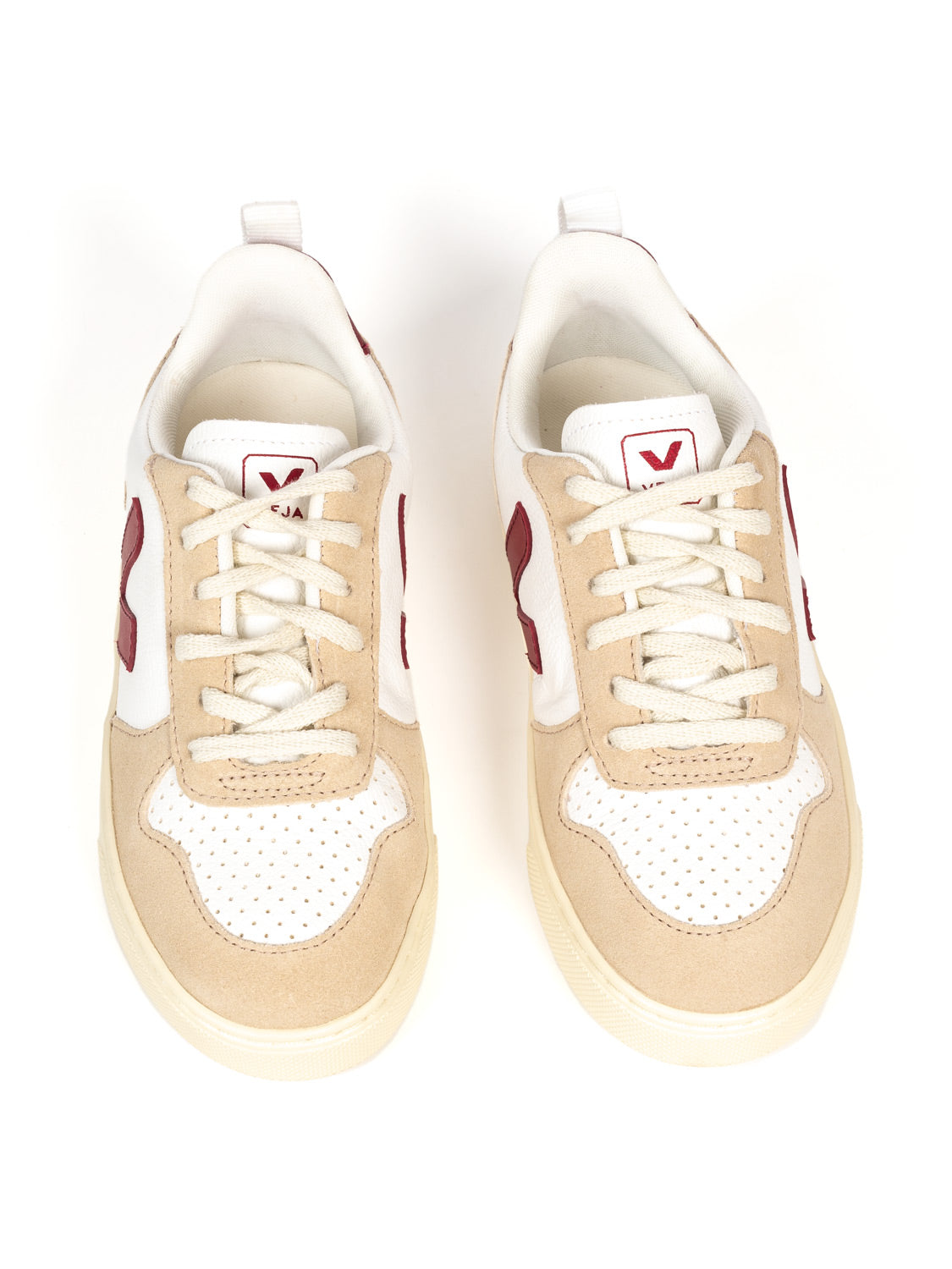 Small V-10 Laces Sneaker - Extra White/Red