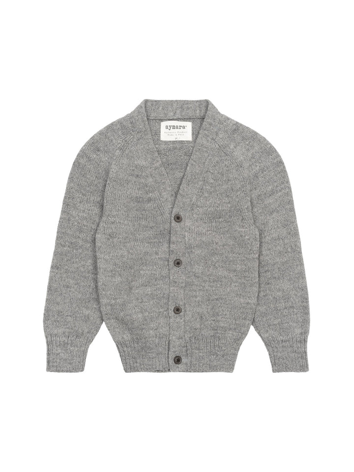 Jersey-Cardigan aus Baby-Alpaka-Wolle - Grey