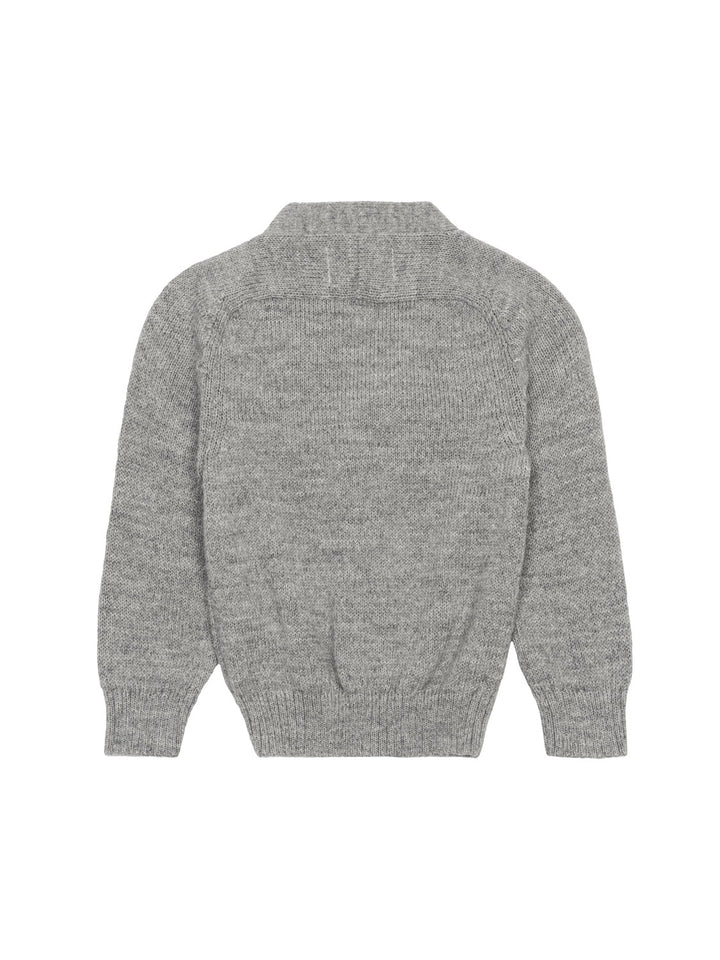 Jersey-Cardigan aus Baby-Alpaka-Wolle - Grey