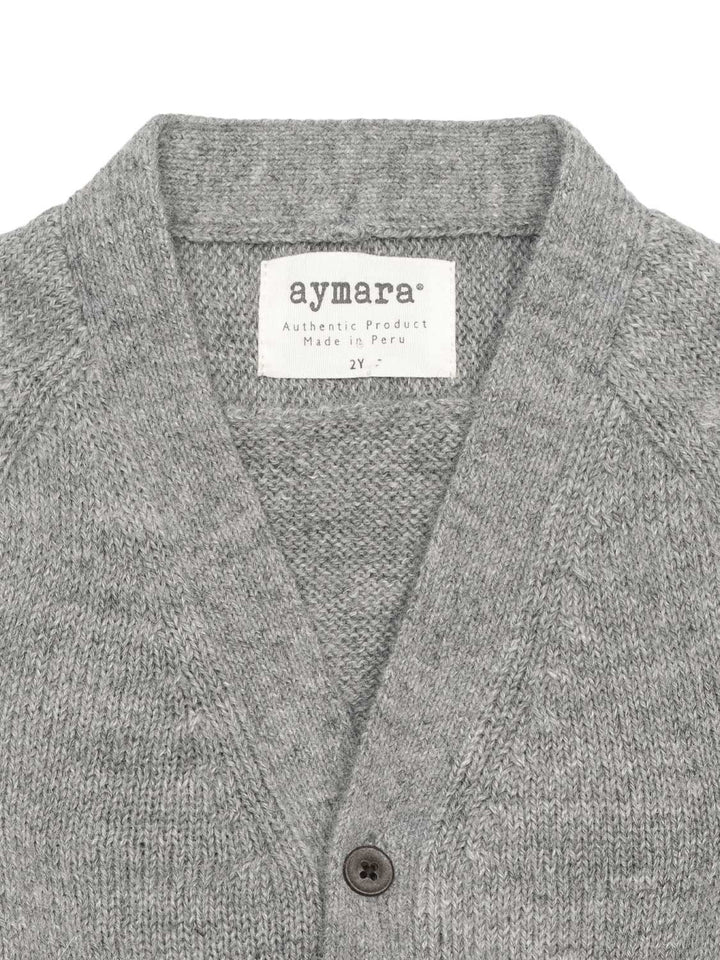 Jersey-Cardigan aus Baby-Alpaka-Wolle - Grey