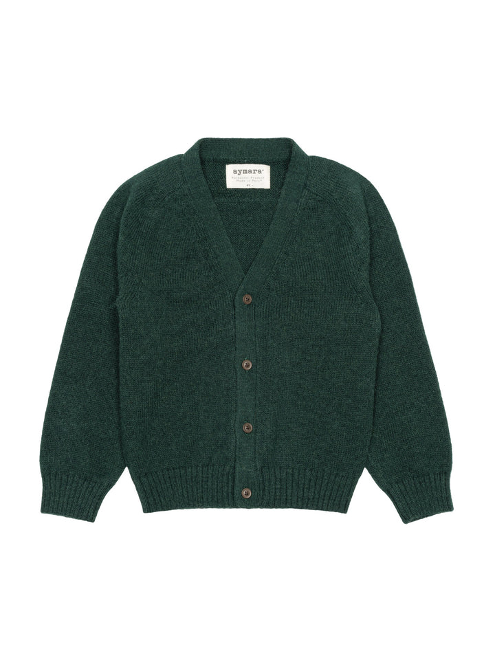 Jersey-Cardigan aus Baby-Alpaka-Wolle - Pine