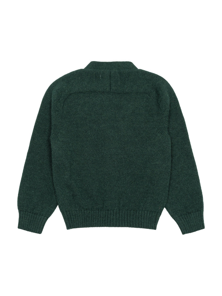 Jersey-Cardigan aus Baby-Alpaka-Wolle - Pine