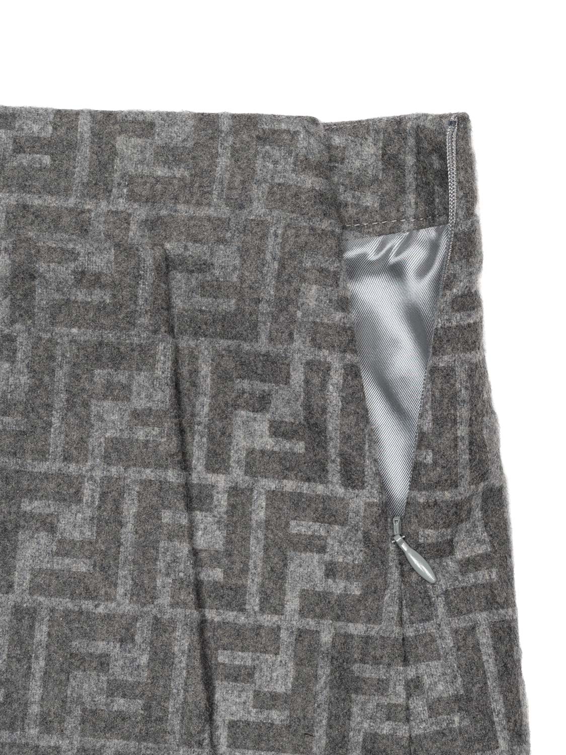 Minirock aus Wolle in Wickeloptik - Grau