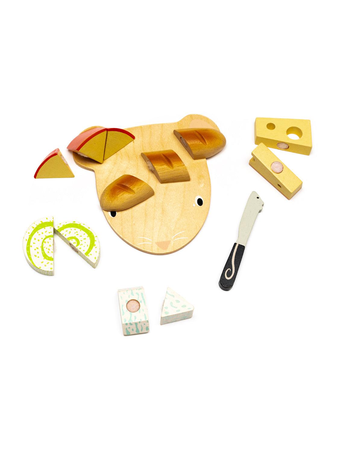 Käseschneidebrett Spielset aus Holz
