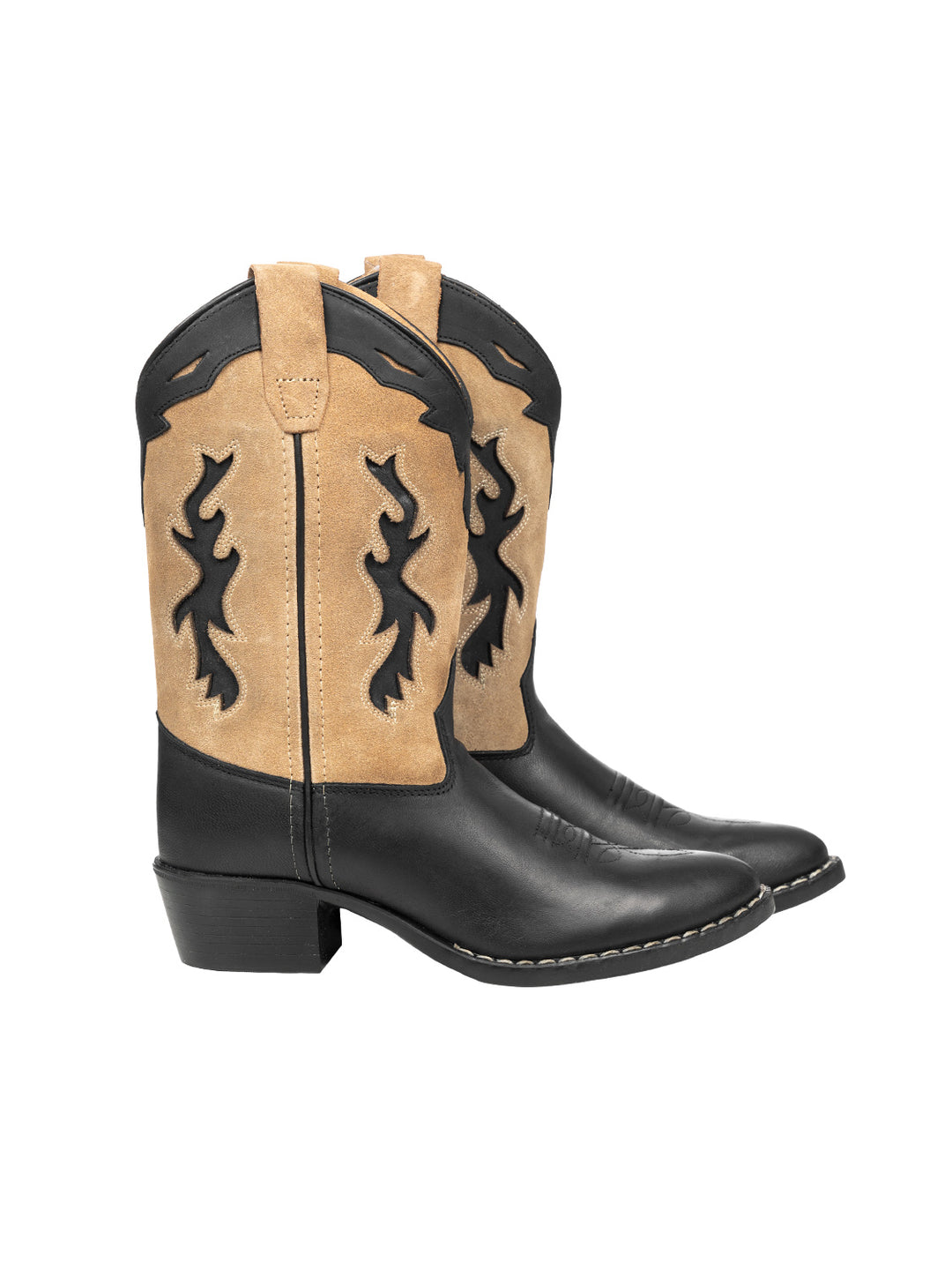 Cowboystiefel mit Stickereien - Schwarz/Braun