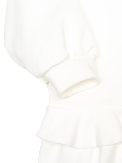 Kleid mit applizierter Baguette-Tasche - Weiß