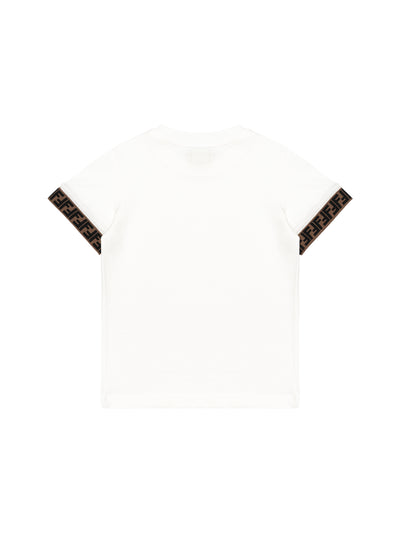T-Shirt mit FF-Logo-Besatz - Weiß