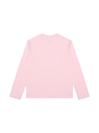 Langarm T-Shirt mit Logo-Print - Rosa