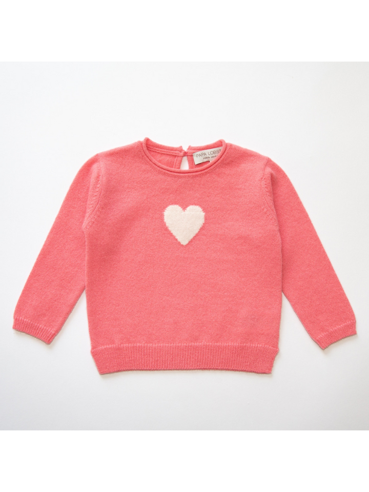 Kaschmir-Pullover Heart - Erdbeer