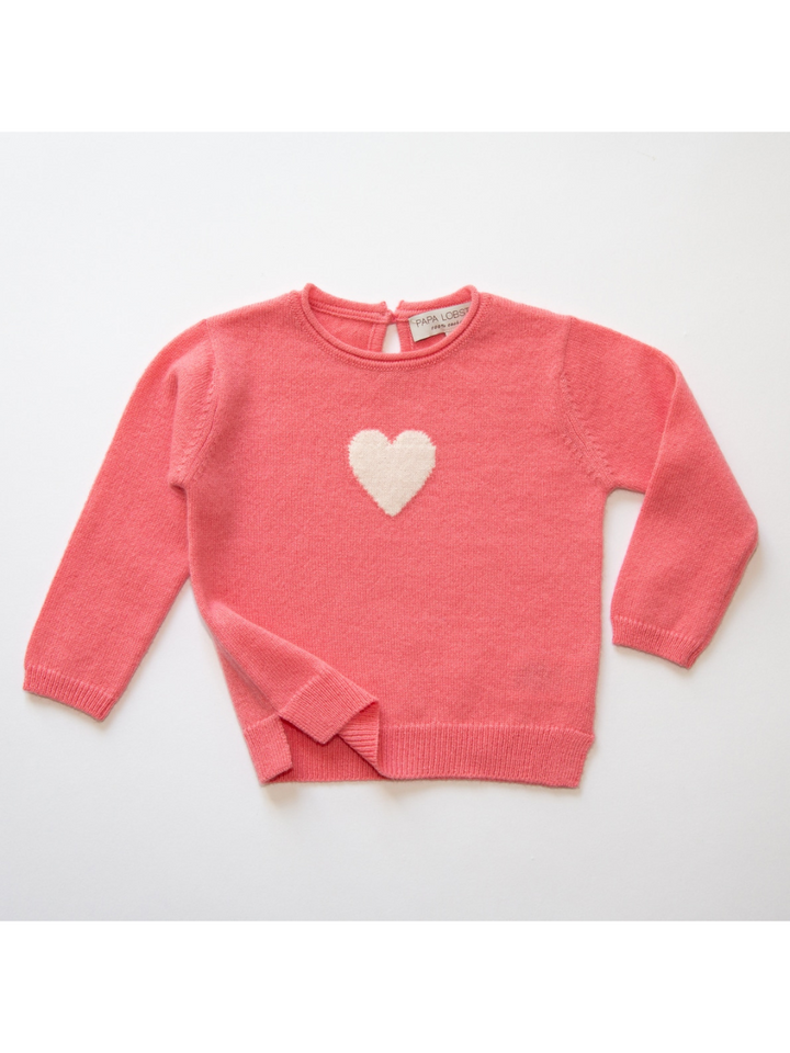 Kaschmir-Pullover Heart - Erdbeer