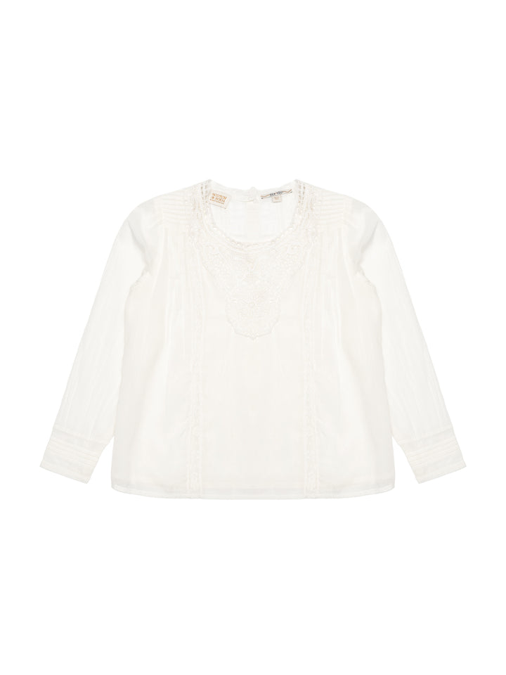 Bluse mit Spitzen-Details - Off White