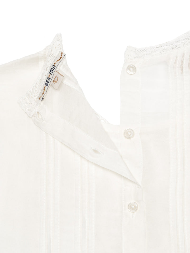 Bluse mit Spitzen-Details - Off White