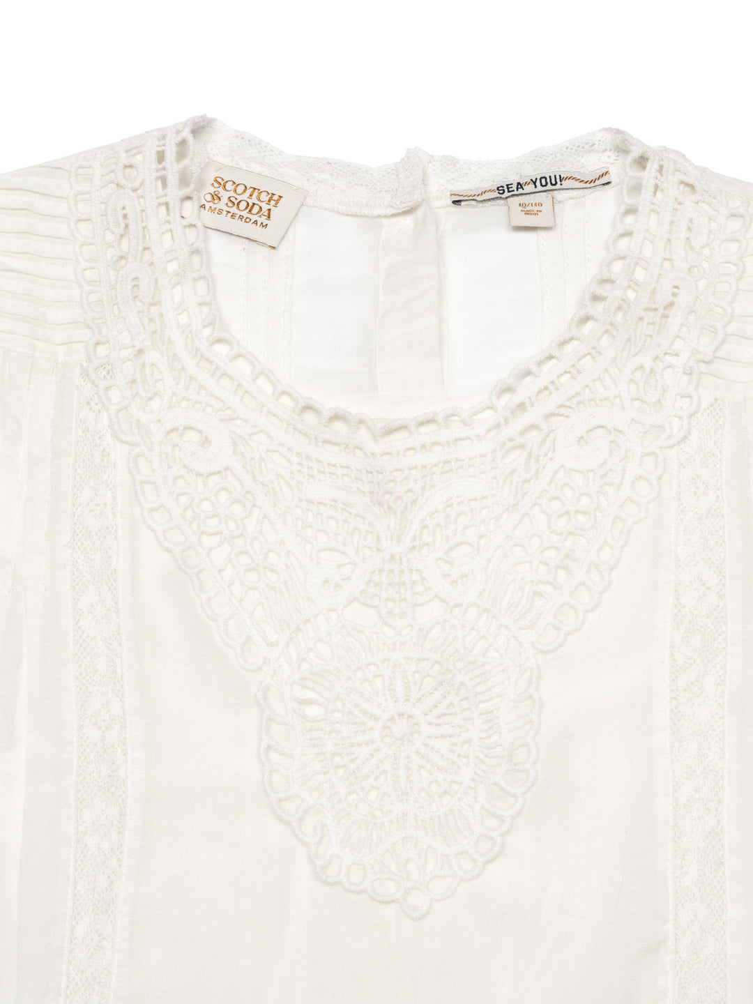 Bluse mit Spitzen-Details - Off White