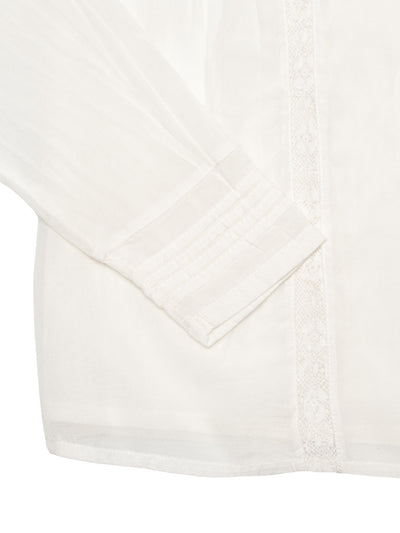 Bluse mit Spitzen-Details - Off White