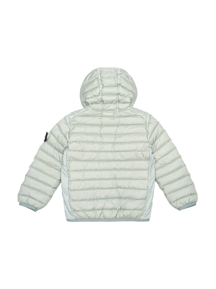 Daunen-Steppjacke mit Logo-Patch - Pearl