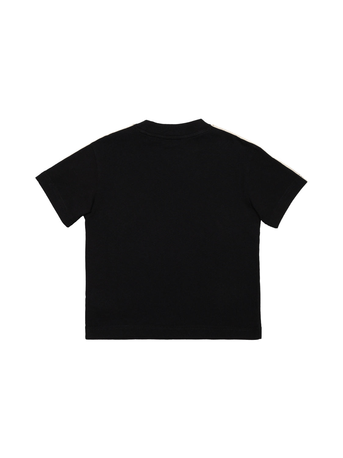 T-Shirt mit Streifenbesatz - Schwarz