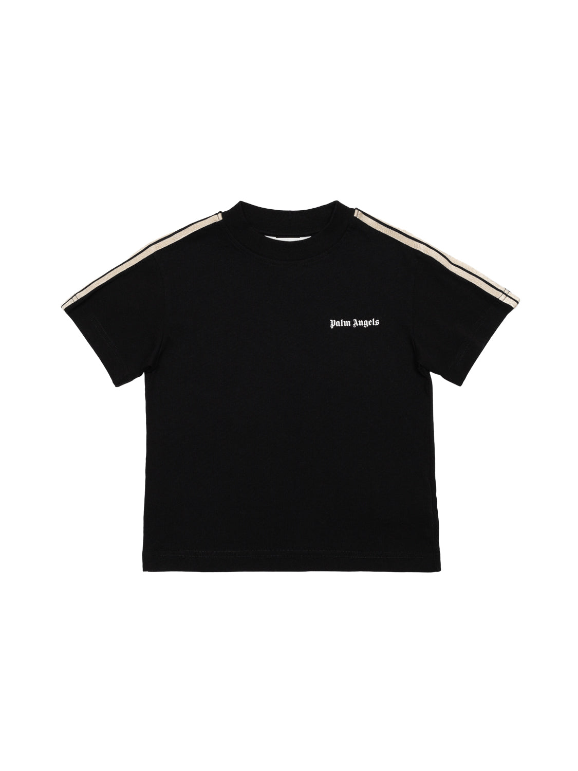 T-Shirt mit Streifenbesatz - Schwarz