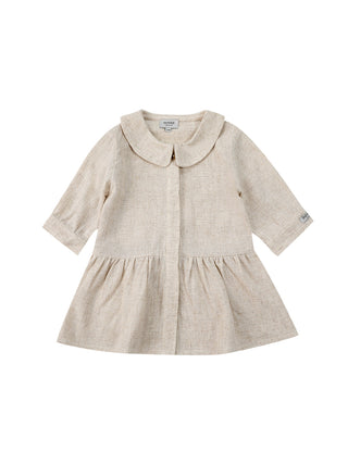 Noelle Kleid mit Leinen - Warm White