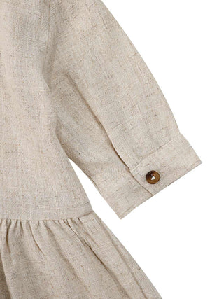 Noelle Kleid mit Leinen - Warm White