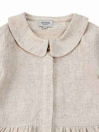 Noelle Kleid mit Leinen - Warm White