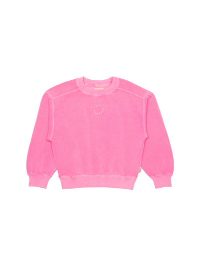 Sweater mit Stickerei - Neon Pink