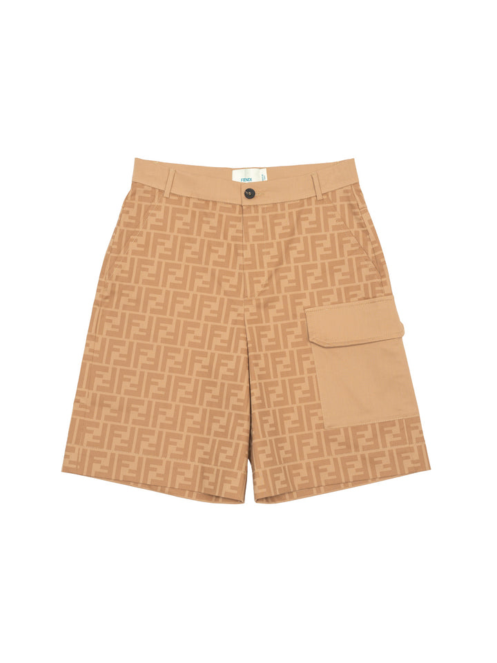 Bermudashorts mit FF-Logo - Beige