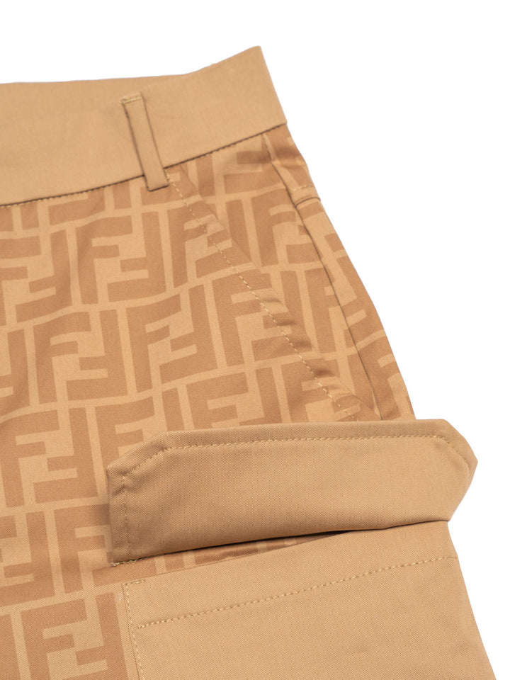 Bermudashorts mit FF-Logo - Beige