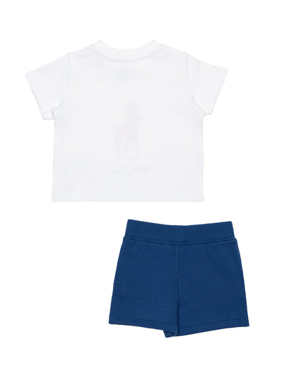 T-Shirt und Shorts im Set - Weiß/Blau