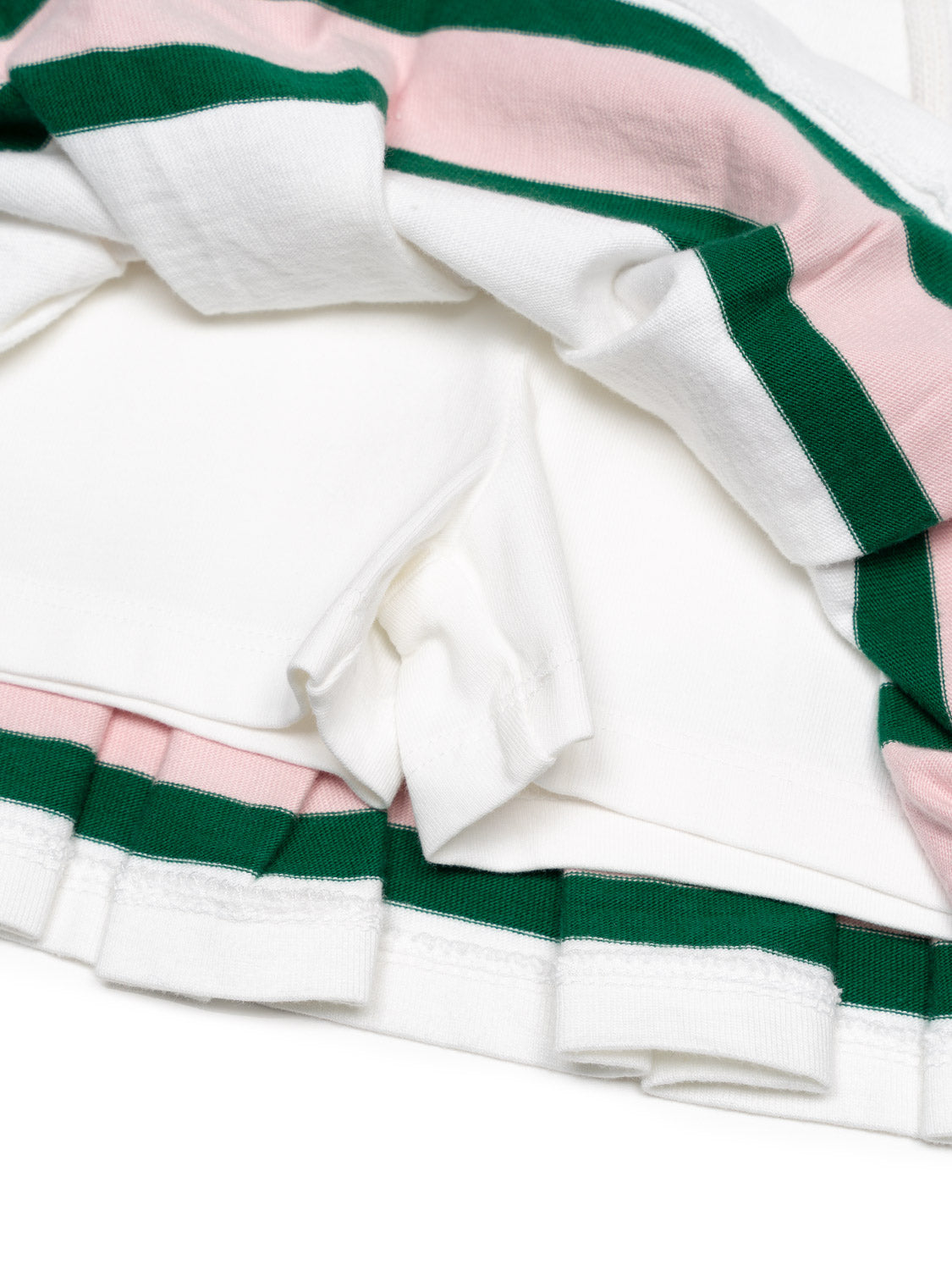 Tennisrock mit Streifen-Details - Weiß