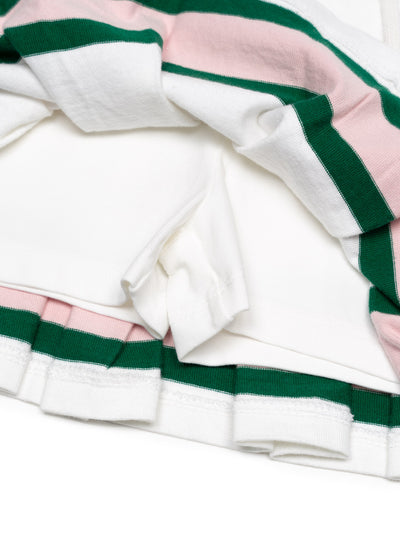 Tennisrock mit Streifen-Details - Weiß