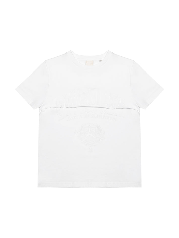 Layered T-Shirt mit Logo-Stickerei - Weiß