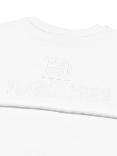 Layered T-Shirt mit Logo-Stickerei - Weiß
