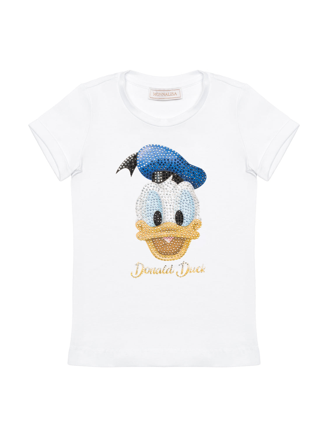 T-Shirt mit Donald Duck und Strass - Weiß