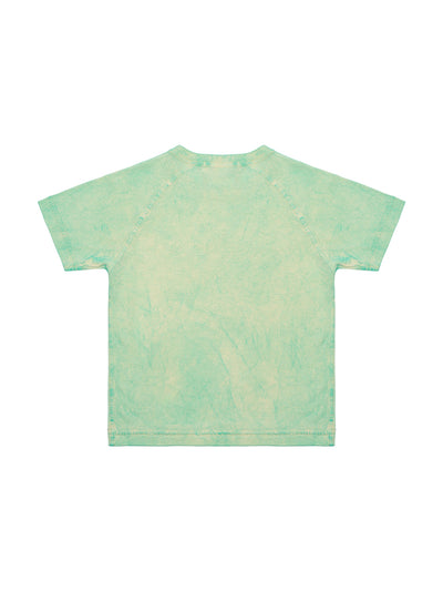 Batik T-Shirt mit Logo - Grün
