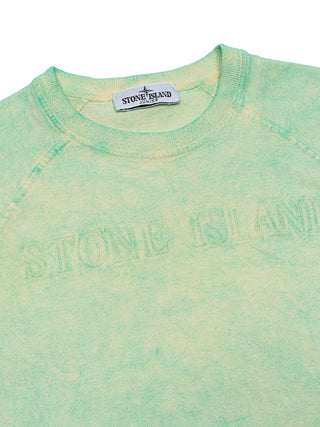 Batik T-Shirt mit Logo - Grün
