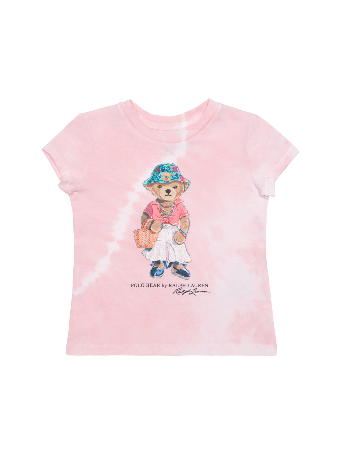 Batik-T-Shirt mit Bären-Maskottchen - Rosa