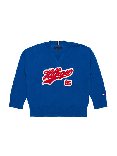 Sweater mit Logo-Applikation - Blau