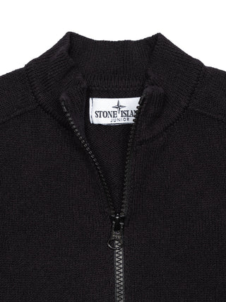 Strick-Cardigan mit Logo-Patch - Schwarz