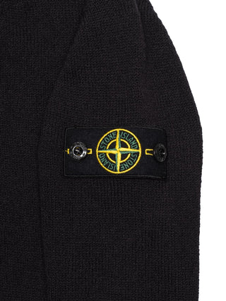 Strick-Cardigan mit Logo-Patch - Schwarz