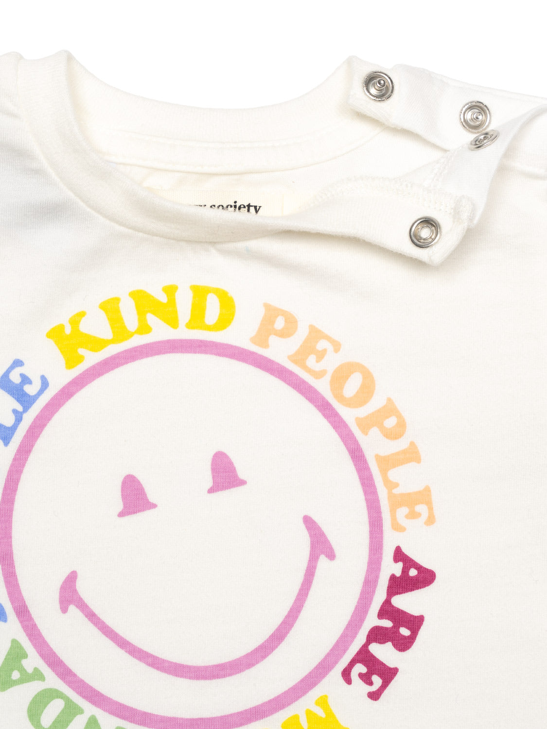 T-Shirt mit Smiley-Print - Off White