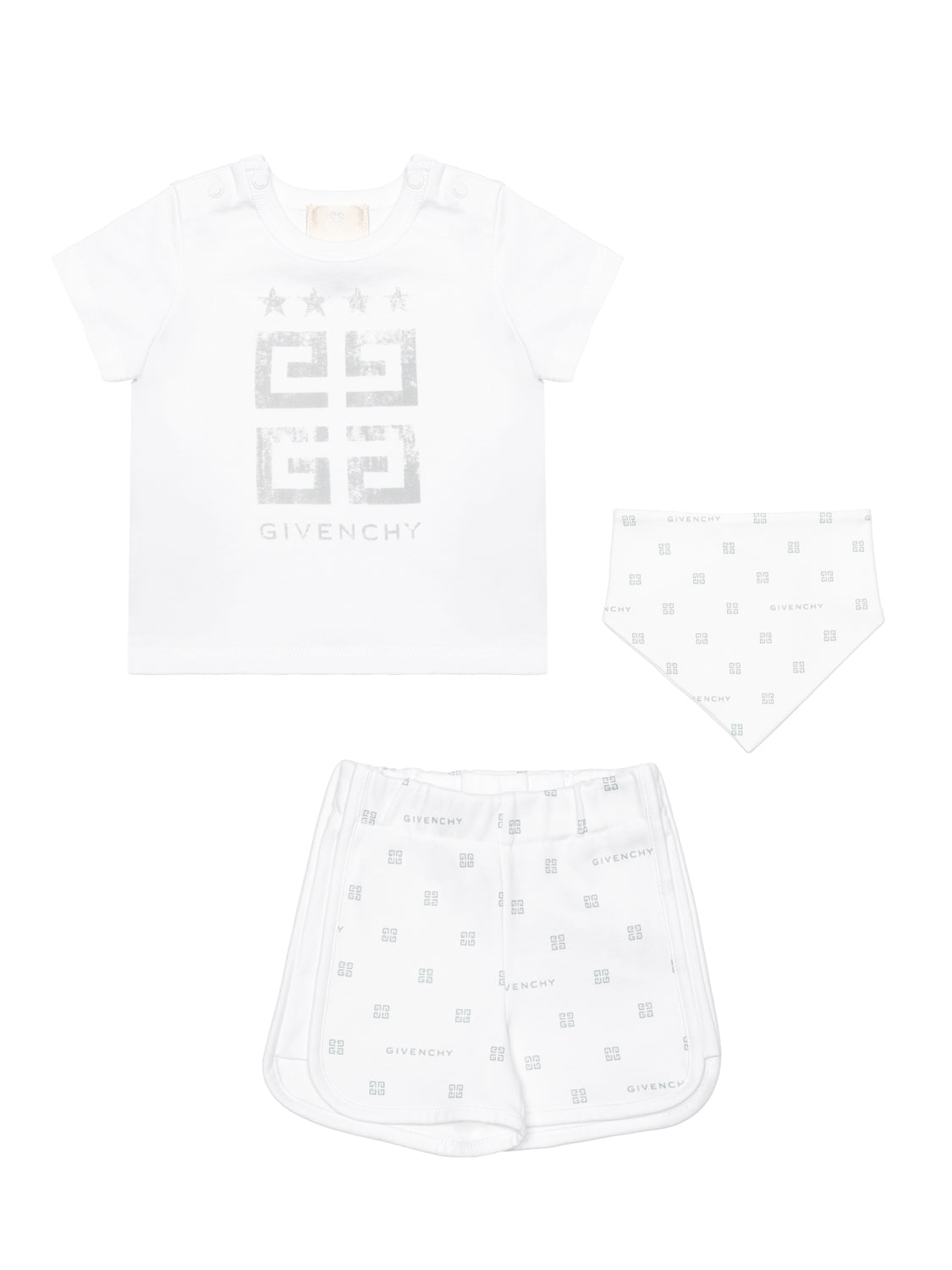 T-Shirt, Shorts & Halstuch im Set - Weiß