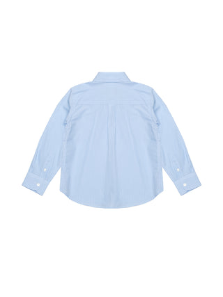 Hemd mit Layering- und Logo-Details - Hellblau