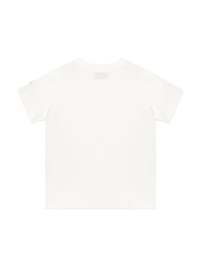 T-Shirt mit Logo- und Motiv-Print - Weiß